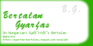 bertalan gyarfas business card